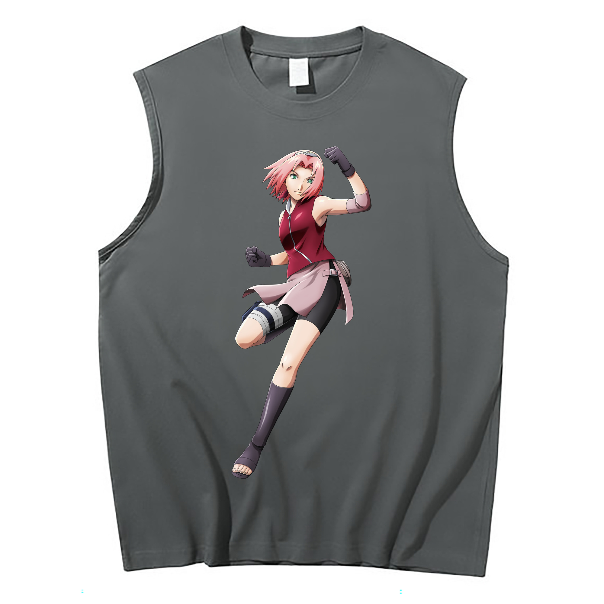 （画像用） NARUTO -ナルト- 春野サクラ Haruno Sakura コットン100％タンクトップ（フロントプリント）